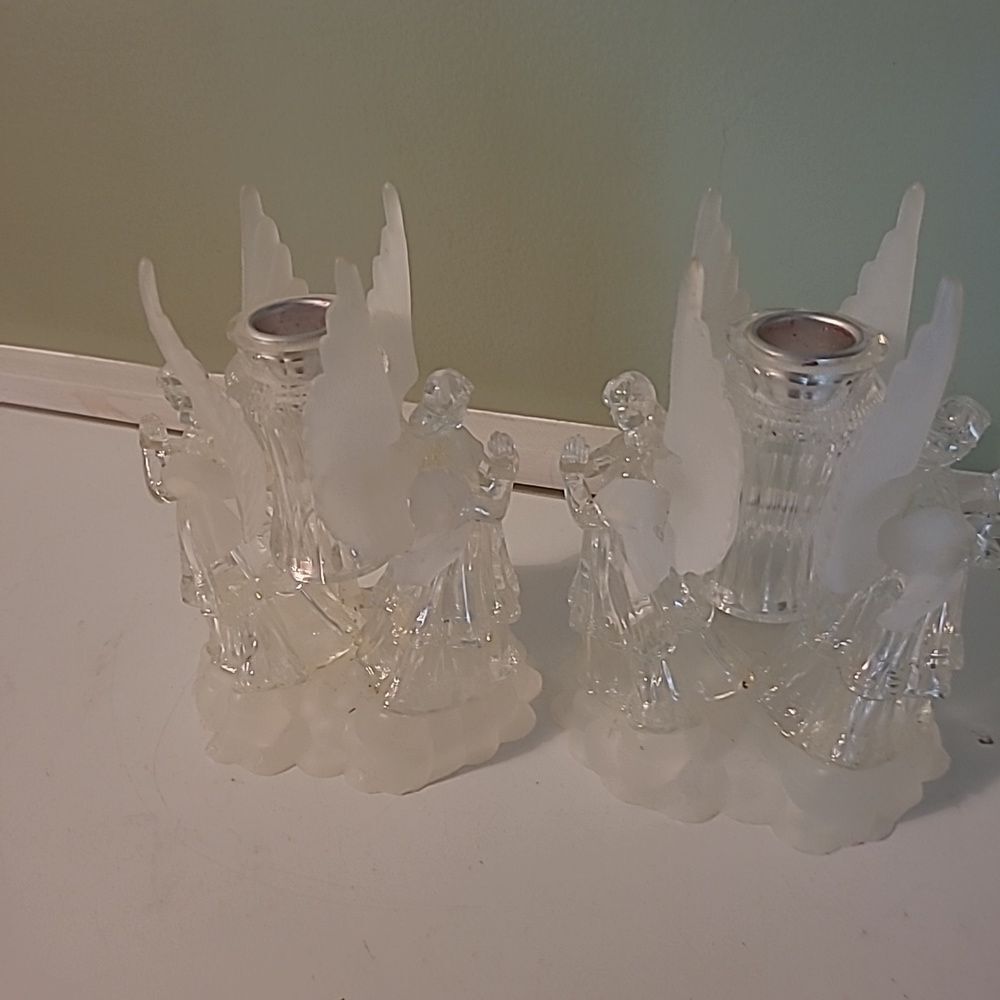 Set of Two Acrylic Candleholders